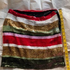 SEQUINED MINI-SKIRT  S/M MULITCOLOR